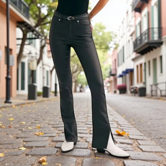 We The Free Denim - WE THE FREE x Free People Spellbound Coated Boot Cut Jean in Black 26